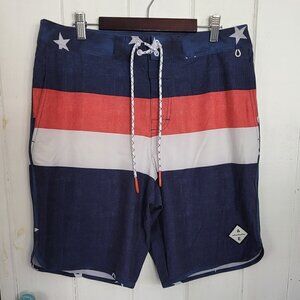 AEO Flex Stars & Stipes Means Board Swim Shorts
